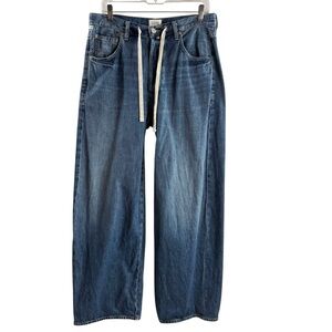 CITIZENS OF HUMANITY SIZE 28 DRAWSTRING WIDE LEG BLUE JEANS